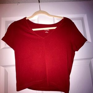 Burgundy red crop top